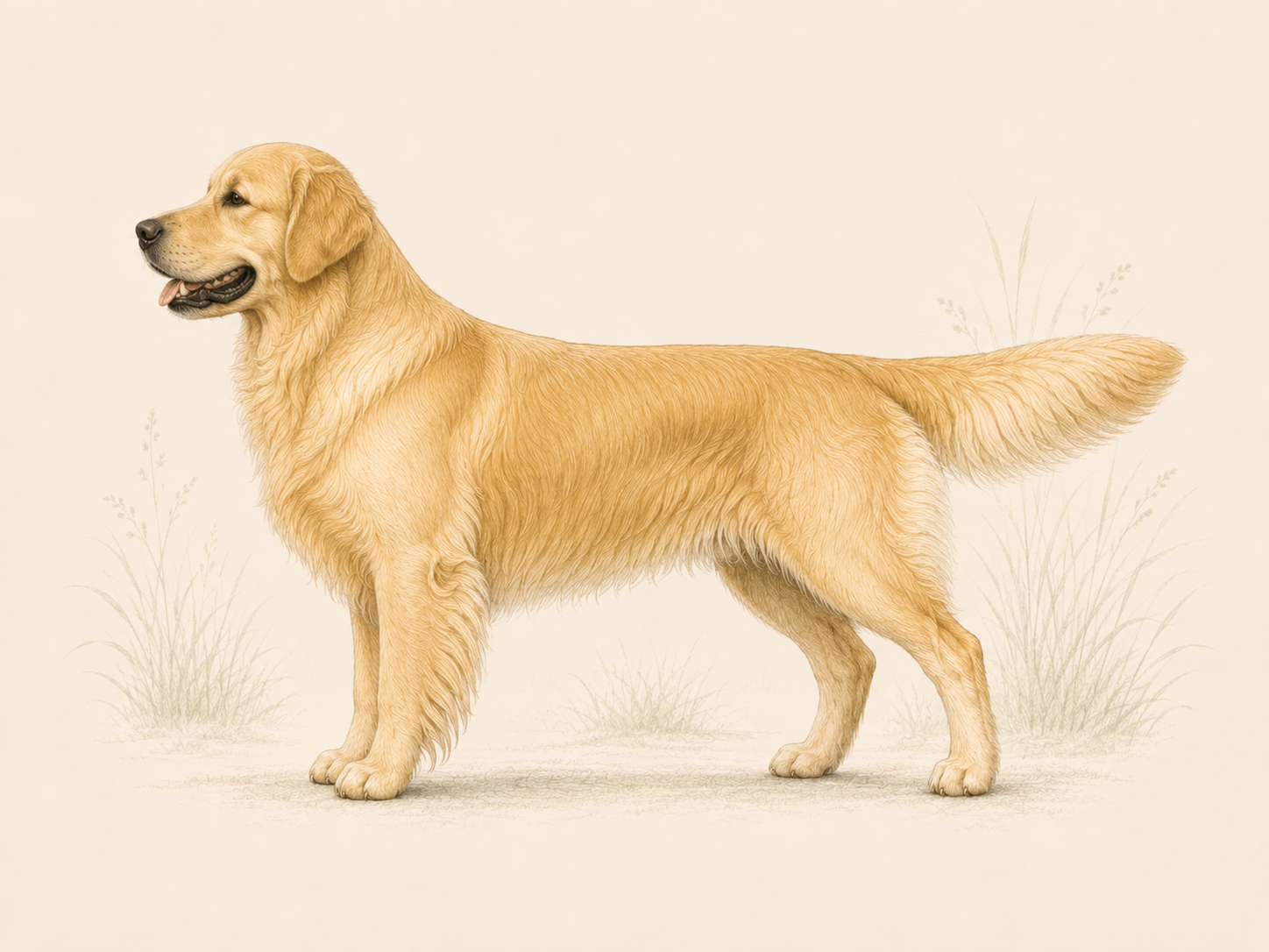 Golden retriever – tułów, kończyny i ogon