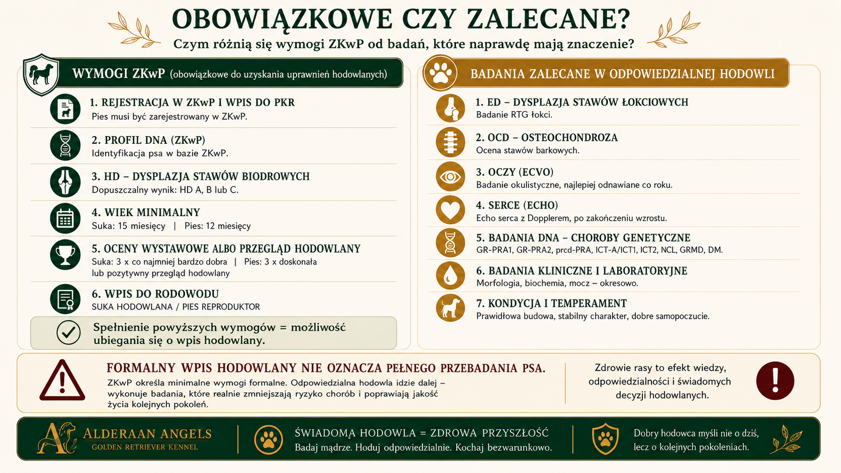 Obowiązkowe i zalecane badania golden retrievera