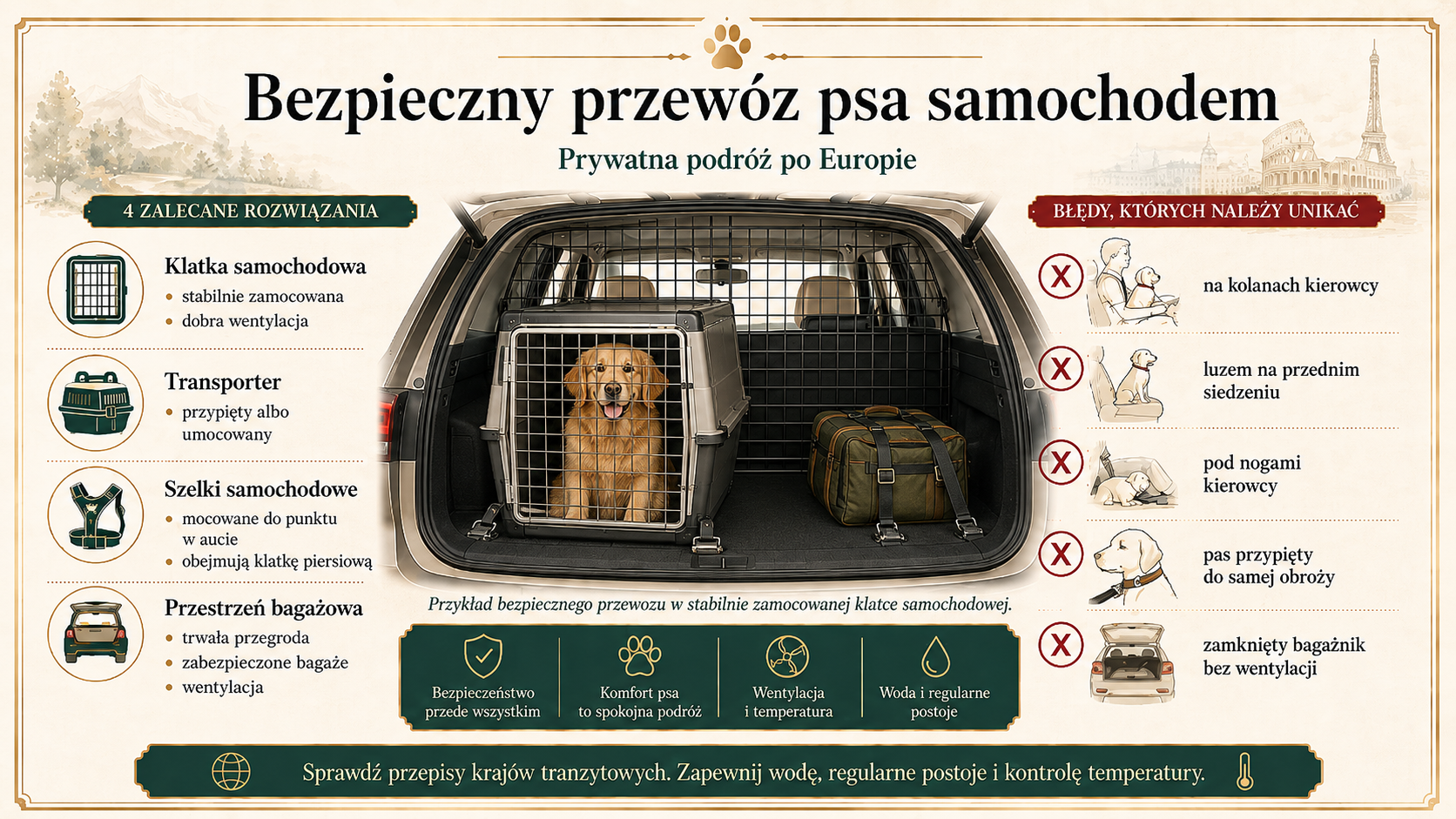 Bezpieczny przewóz psa samochodem