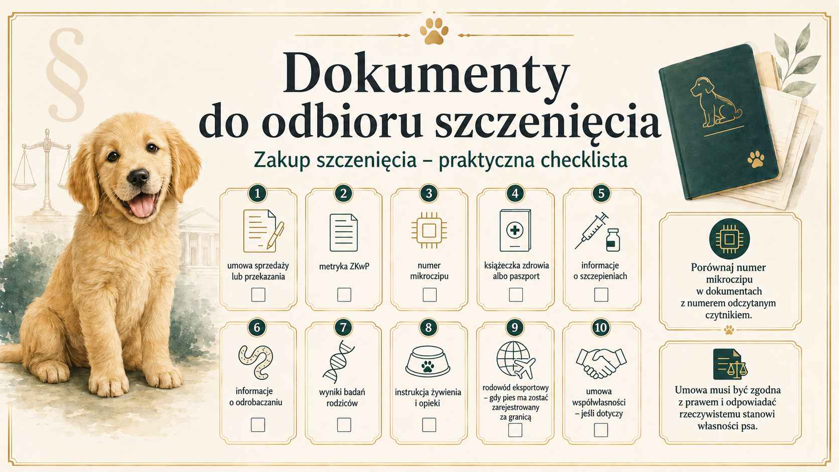 Dokumenty do odbioru szczenięcia